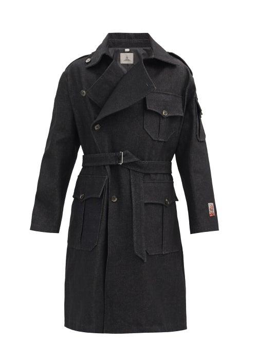 Matchesfashion.com Boramy Viguier - Patch-pocket Cotton-denim Trench Coat - Mens - Black