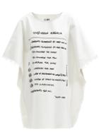 Matchesfashion.com Mm6 Maison Margiela - Logo-print Frayed Cotton-canvas T-shirt Dress - Womens - Cream