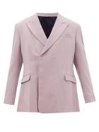 Matchesfashion.com Raf Simons - Double Breasted Wool Twill Blazer - Mens - Light Purple
