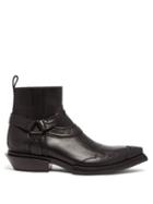 Matchesfashion.com Balenciaga - Santiag Harness Leather Western Boots - Mens - Black