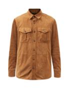 Ralph Lauren Purple Label - Patch-pocket Suede Shirt - Mens - Camel