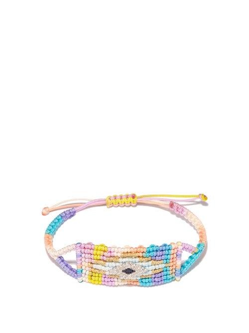 Ladies Fine Jewellery Diane Kordas - Evil Eye Diamond, Sapphire & Cord Bracelet - Womens - Multi