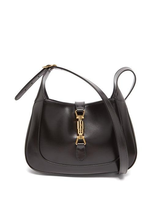 Gucci - Logo-engraved Clasp Leather Shoulder Bag - Mens - Black