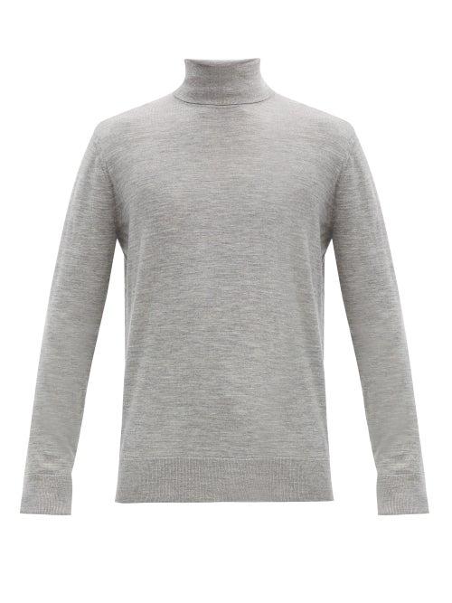 Matchesfashion.com Gabriela Hearst - Jermaine Roll-neck Wool Sweater - Mens - Grey