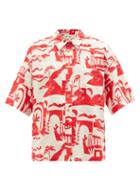 Ladies Beachwear Mara Hoffman - Auberon Abstract-print Hemp Shirt - Womens - Red Multi