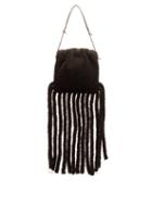 Matchesfashion.com Bottega Veneta - The Fringe Pouch Shearling Clutch Bag - Womens - Dark Brown