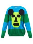 Walter Van Beirendonck - Face-intarsia Striped Merino Wool-blend Sweater - Mens - Green