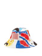 Matchesfashion.com Charles Jeffrey Loverboy - Abstract-print Twill Bucket Hat - Womens - White Multi