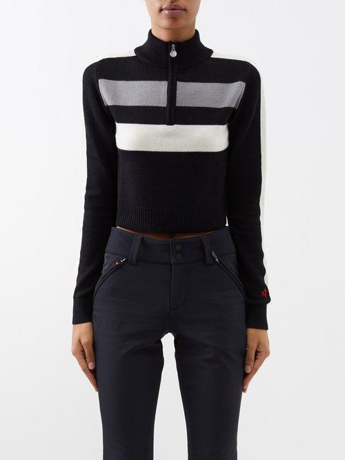Perfect Moment - Mania Cropped Merino Sweater - Womens - Black