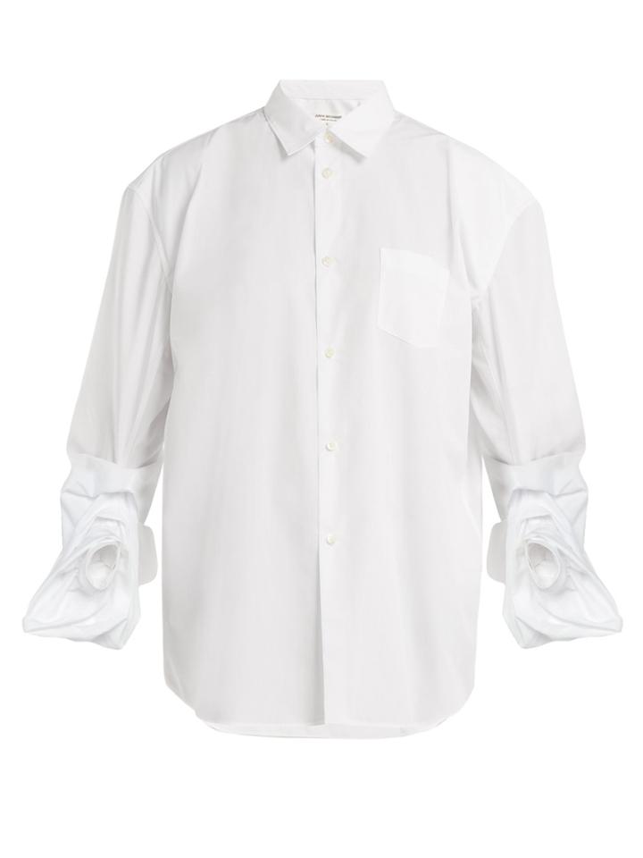 Junya Watanabe Ruched-sleeve Poplin Shirt