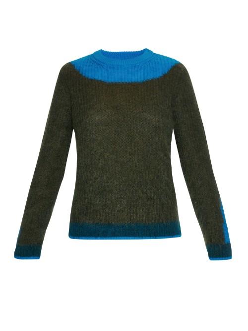 Kenzo Colour-block Mohair And Wool-blend Sweater