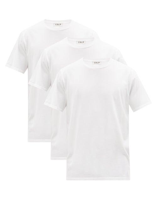 Mens Basics Cdlp - Pack Of Three Lyocell-blend Jersey T-shirts - Mens - White