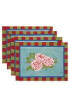 Lisa Corti - Set Of Four Leopard Stripes Cotton Placemats - Womens - Cream Multi