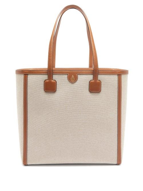 Matchesfashion.com Mark Cross - Antibes Large Leather-trimmed Canvas Tote - Mens - Beige