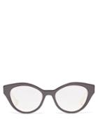 Gucci - Bi-colour Cat-eye Acetate Glasses - Womens - Black/cream