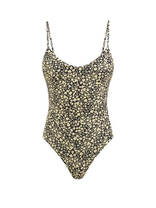 Matchesfashion.com Matteau - The Scoop Floral-print Swimsuit - Womens - Black Print