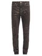 Matchesfashion.com Rick Owens Drkshdw - Detroit Metallic-painted Slim-leg Jeans - Mens - Black