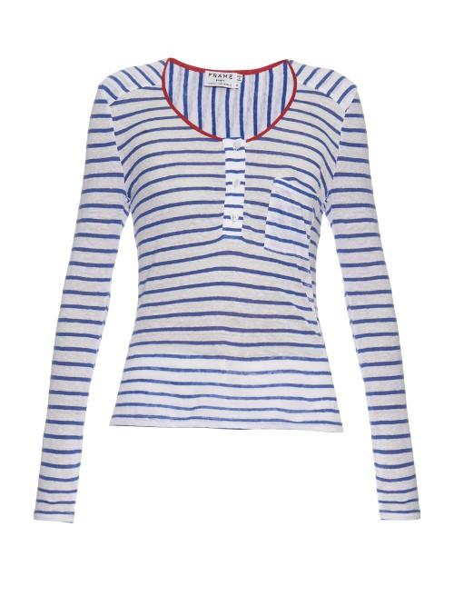 Frame Le Nautical Long-sleeved Linen Top