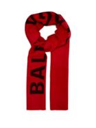 Matchesfashion.com Balenciaga - Logo Intarsia Wool Scarf - Womens - Red