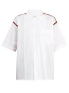 Matchesfashion.com Marni - Knit Detail Cotton Shirt - Mens - White Multi