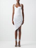 Norma Kamali - Cayla Asymmetric Halterneck Jersey Dress - Womens - White