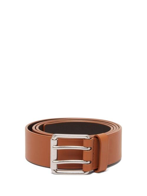Matchesfashion.com Bottega Veneta - Smooth Leather Belt - Mens - Dark Brown