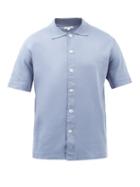 Lady White Co. - Cotton-jersey Short-sleeved Shirt - Mens - Blue