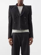 Rick Owens - Alice Cropped Wool Blazer - Mens - Black