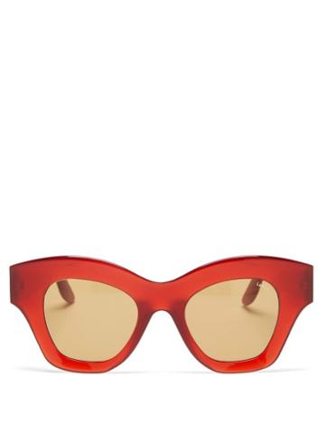 Matchesfashion.com Lapima - Tessa Cat-eye Acetate Sunglasses - Womens - Red