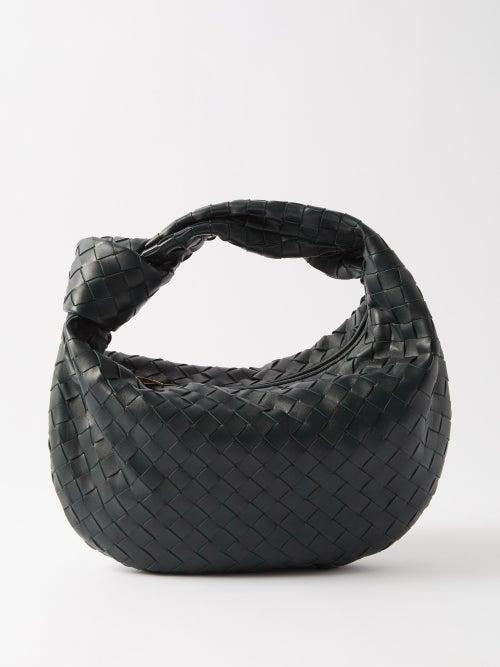 Bottega Veneta - Jodie Teen Intrecciato-leather Shoulder Bag - Womens - Dark Green