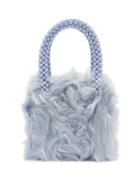 Matchesfashion.com Shrimps - Halley Faux Fur And Faux Pearl Bag - Womens - Blue