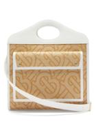 Matchesfashion.com Burberry - Pocket Large Tb-woven Raffia Handbag - Womens - Beige Multi