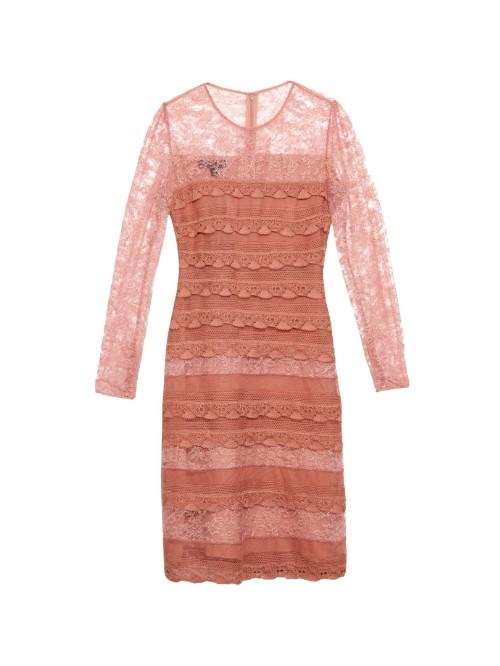 Burberry Prorsum Tiered French-lace Dress