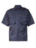 Matchesfashion.com Prada - Logo Plaque Patch Pocket Shirt - Mens - Black