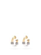 Matchesfashion.com Alexander Mcqueen - Engraved Bi-colour Hoop Earrings - Womens - Silver Gold