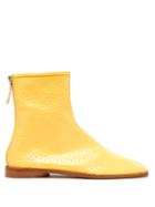 Matchesfashion.com Acne Studios - Berta Square-toe Grained Patent-leather Boots - Womens - Beige