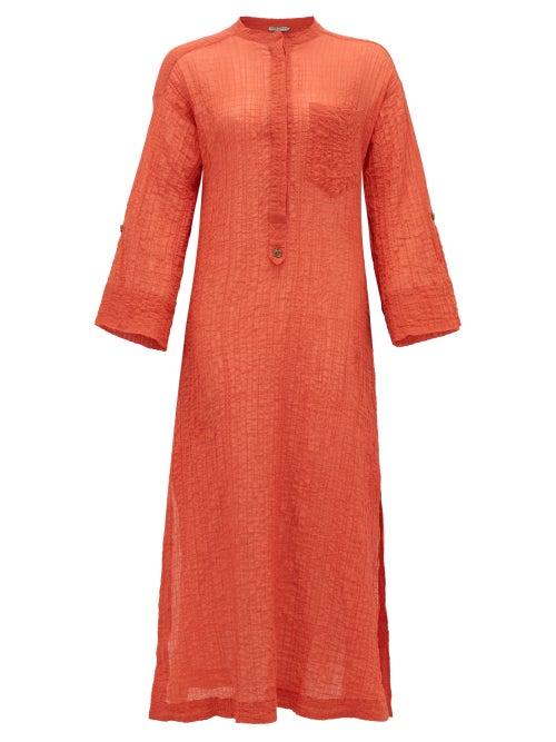 Matchesfashion.com Three Graces London - August Cotton-blend Voile Kaftan - Womens - Red