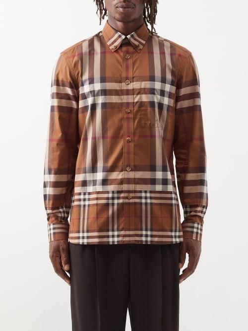 Burberry - Causton Checked Cotton Shirt - Mens - Camel Check