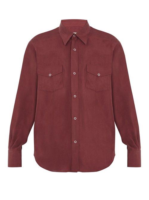 Matchesfashion.com Cobra S.c. - Ranger Point Collar Silk Shirt - Mens - Red