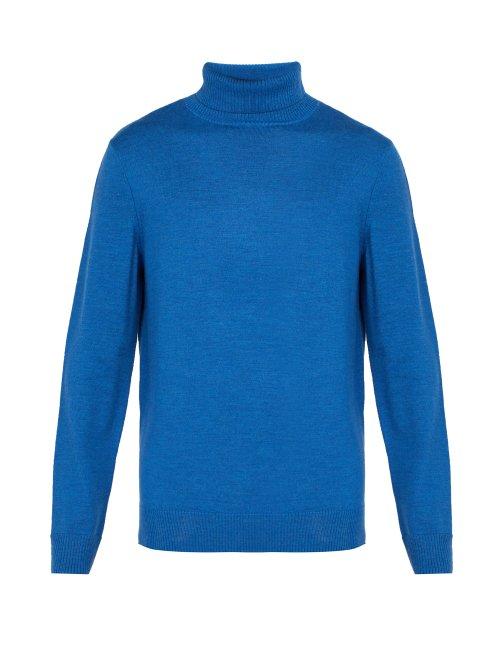 Matchesfashion.com A.p.c. - Marcelino Roll Neck Wool Sweater - Mens - Indigo