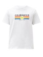 Matchesfashion.com Casablanca - Casa Logo-print Organic-cotton Jersey T-shirt - Mens - White