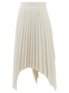 Matchesfashion.com Acne Studios - Ilsie Pleated Asymmetric Wool Blend Skirt - Womens - White Multi