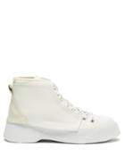 Jw Anderson - High-top Leather Trainers - Mens - White