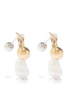 Colville - Pearl Gold-plated Drop Clip Earrings - Womens - Pearl