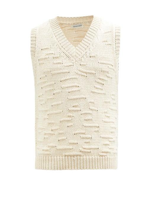 Namacheko - Arno Cotton Sweater Vest - Mens - Cream