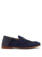 Mens Shoes Dunhill - Chiltern Horsebit Suede Loafers - Mens - Navy