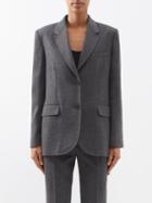Chlo - Single-breasted Wool-blend Suit Jacket - Womens - Charcoal