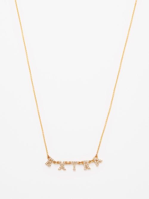 Roxanne First - Extra Diamond & 14kt Gold Necklace - Womens - Gold Multi
