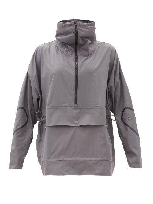 Matchesfashion.com Adidas By Stella Mccartney - High-neck Half-zip Windbreaker Jacket - Womens - Grey