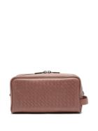 Matchesfashion.com Bottega Veneta - Intrecciato Leather Wash Bag - Womens - Dark Pink